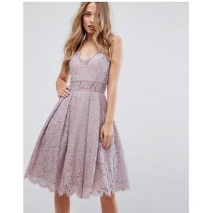 Like New premium lace midi dress with cami strap